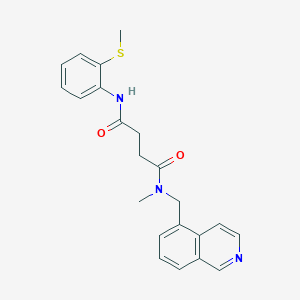 molecular formula C22H23N3O2S B3814225 N-(isoquinolin-5-ylmethyl)-N-methyl-N'-[2-(methylthio)phenyl]succinamide 