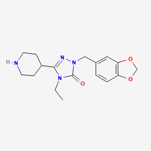 molecular formula C17H22N4O3 B3814248 2-(1,3-benzodioxol-5-ylmethyl)-4-ethyl-5-(4-piperidinyl)-2,4-dihydro-3H-1,2,4-triazol-3-one dihydrochloride 