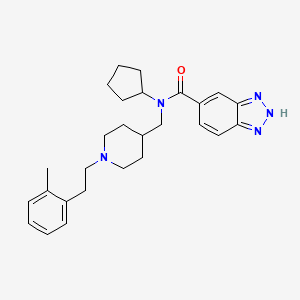 N-cyclopentyl-N-({1-[2-(2-methylphenyl)ethyl]-4-piperidinyl}methyl)-1H-1,2,3-benzotriazole-5-carboxamide