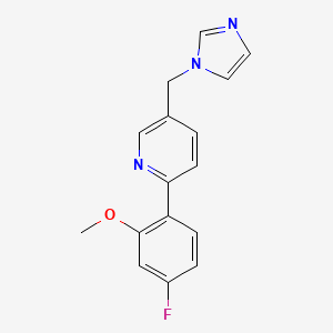 molecular formula C16H14FN3O B3814259 2-(4-fluoro-2-methoxyphenyl)-5-(1H-imidazol-1-ylmethyl)pyridine 