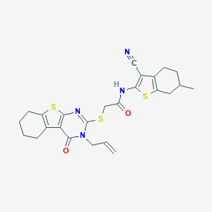 2-[(3-allyl-4-oxo-3,4,5,6,7,8-hexahydro[1]benzothieno[2,3-d]pyrimidin-2-yl)sulfanyl]-N-(3-cyano-6-methyl-4,5,6,7-tetrahydro-1-benzothien-2-yl)acetamide