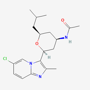 molecular formula C19H26ClN3O2 B3814264 N-[(2S*,4R*,6S*)-2-(6-chloro-2-methylimidazo[1,2-a]pyridin-3-yl)-6-isobutyltetrahydro-2H-pyran-4-yl]acetamide 