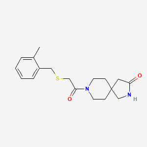 molecular formula C18H24N2O2S B3814276 8-{[(2-methylbenzyl)thio]acetyl}-2,8-diazaspiro[4.5]decan-3-one 