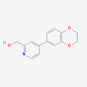 [4-(2,3-dihydro-1,4-benzodioxin-6-yl)-2-pyridinyl]methanol