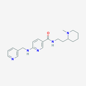 molecular formula C20H27N5O B3814287 N-[2-(1-methyl-2-piperidinyl)ethyl]-6-[(3-pyridinylmethyl)amino]nicotinamide 