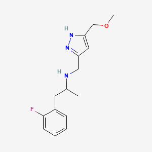 molecular formula C15H20FN3O B3814292 1-(2-fluorophenyl)-N-{[5-(methoxymethyl)-1H-pyrazol-3-yl]methyl}propan-2-amine 