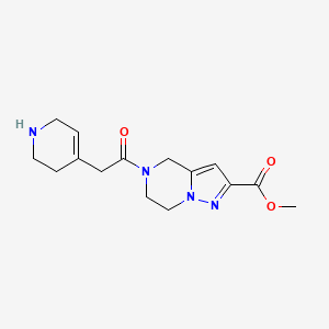 molecular formula C15H20N4O3 B3814298 methyl 5-(1,2,3,6-tetrahydropyridin-4-ylacetyl)-4,5,6,7-tetrahydropyrazolo[1,5-a]pyrazine-2-carboxylate 