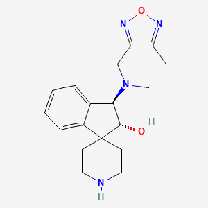 molecular formula C18H24N4O2 B3814315 (2R*,3R*)-3-{methyl[(4-methyl-1,2,5-oxadiazol-3-yl)methyl]amino}-2,3-dihydrospiro[indene-1,4'-piperidin]-2-ol 