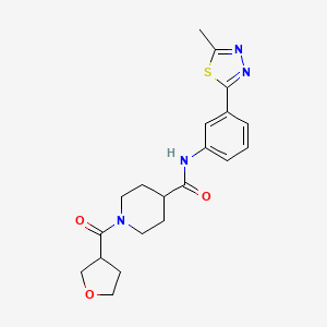 molecular formula C20H24N4O3S B3814340 N-[3-(5-methyl-1,3,4-thiadiazol-2-yl)phenyl]-1-(tetrahydro-3-furanylcarbonyl)-4-piperidinecarboxamide 