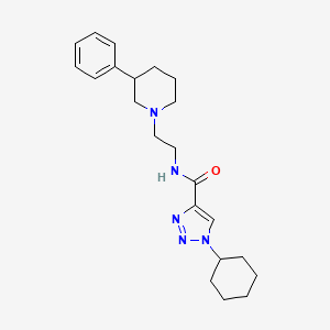 molecular formula C22H31N5O B3814346 1-cyclohexyl-N-[2-(3-phenyl-1-piperidinyl)ethyl]-1H-1,2,3-triazole-4-carboxamide 