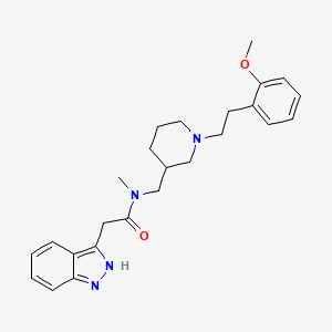 molecular formula C25H32N4O2 B3814352 2-(1H-indazol-3-yl)-N-({1-[2-(2-methoxyphenyl)ethyl]-3-piperidinyl}methyl)-N-methylacetamide 