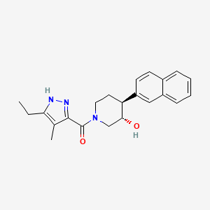 molecular formula C22H25N3O2 B3814368 (3S*,4S*)-1-[(3-ethyl-4-methyl-1H-pyrazol-5-yl)carbonyl]-4-(2-naphthyl)piperidin-3-ol 