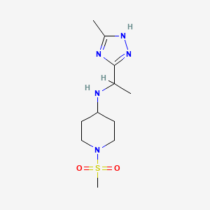 molecular formula C11H21N5O2S B3814384 1-(methylsulfonyl)-N-[1-(5-methyl-1H-1,2,4-triazol-3-yl)ethyl]piperidin-4-amine 