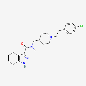 molecular formula C23H31ClN4O B3814390 N-({1-[2-(4-chlorophenyl)ethyl]-4-piperidinyl}methyl)-N-methyl-4,5,6,7-tetrahydro-2H-indazole-3-carboxamide 