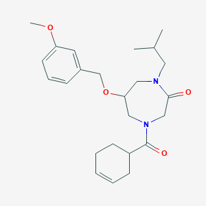 molecular formula C24H34N2O4 B3814398 4-(3-cyclohexen-1-ylcarbonyl)-1-isobutyl-6-[(3-methoxybenzyl)oxy]-1,4-diazepan-2-one 
