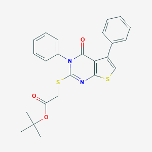 molecular formula C24H22N2O3S2 B381441 Tert-butyl [(4-oxo-3,5-diphenyl-3,4-dihydrothieno[2,3-d]pyrimidin-2-yl)sulfanyl]acetate 