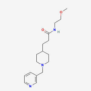 molecular formula C17H27N3O2 B3814418 N-(2-methoxyethyl)-3-[1-(3-pyridinylmethyl)-4-piperidinyl]propanamide 