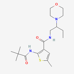 2-[(2,2-dimethylpropanoyl)amino]-5-methyl-N-(2-morpholin-4-ylbutyl)thiophene-3-carboxamide
