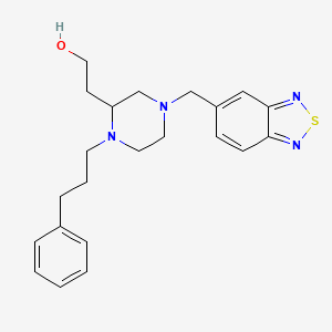 molecular formula C22H28N4OS B3814451 2-[4-(2,1,3-benzothiadiazol-5-ylmethyl)-1-(3-phenylpropyl)-2-piperazinyl]ethanol 