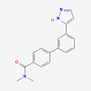molecular formula C18H17N3O B3814490 N,N-dimethyl-3'-(1H-pyrazol-5-yl)-4-biphenylcarboxamide 