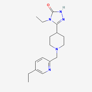 molecular formula C17H25N5O B3814497 4-ethyl-5-{1-[(5-ethylpyridin-2-yl)methyl]piperidin-4-yl}-2,4-dihydro-3H-1,2,4-triazol-3-one 