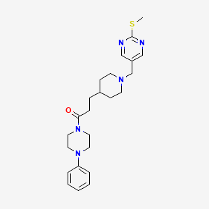 molecular formula C24H33N5OS B3814514 2-(methylthio)-5-({4-[3-oxo-3-(4-phenyl-1-piperazinyl)propyl]-1-piperidinyl}methyl)pyrimidine 
