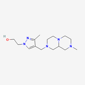 molecular formula C15H27N5O B3814535 2-{3-methyl-4-[(8-methyloctahydro-2H-pyrazino[1,2-a]pyrazin-2-yl)methyl]-1H-pyrazol-1-yl}ethanol 