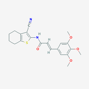 molecular formula C21H22N2O4S B381455 N-(3-cyano-4,5,6,7-tetrahydro-1-benzothien-2-yl)-3-(3,4,5-trimethoxyphenyl)acrylamide 