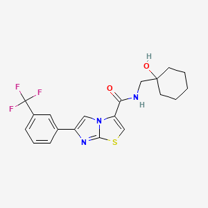 molecular formula C20H20F3N3O2S B3814568 N-[(1-hydroxycyclohexyl)methyl]-6-[3-(trifluoromethyl)phenyl]imidazo[2,1-b][1,3]thiazole-3-carboxamide 