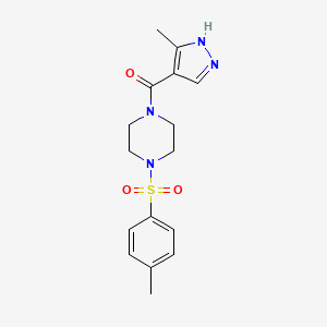 molecular formula C16H20N4O3S B3814596 1-[(4-methylphenyl)sulfonyl]-4-[(3-methyl-1H-pyrazol-4-yl)carbonyl]piperazine 