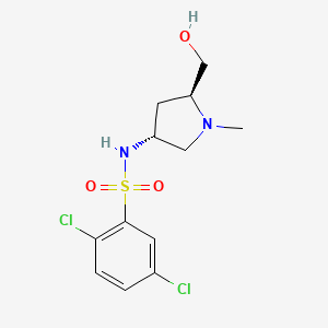 molecular formula C12H16Cl2N2O3S B3814616 2,5-dichloro-N-[(3R,5S)-5-(hydroxymethyl)-1-methylpyrrolidin-3-yl]benzenesulfonamide 