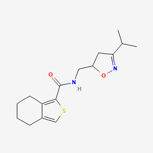molecular formula C16H22N2O2S B3814621 N-[(3-isopropyl-4,5-dihydroisoxazol-5-yl)methyl]-4,5,6,7-tetrahydro-2-benzothiophene-1-carboxamide 