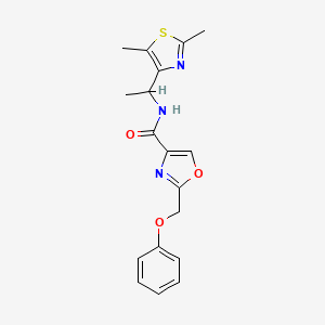 molecular formula C18H19N3O3S B3814622 N-[1-(2,5-dimethyl-1,3-thiazol-4-yl)ethyl]-2-(phenoxymethyl)-1,3-oxazole-4-carboxamide 