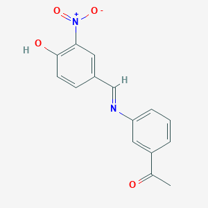 molecular formula C15H12N2O4 B381463 1-[3-({4-Hydroxy-3-nitrobenzylidene}amino)phenyl]ethanone 