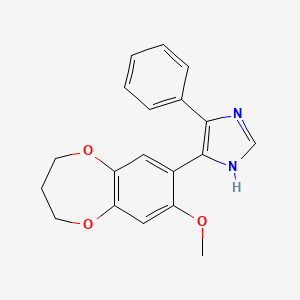 molecular formula C19H18N2O3 B3814639 5-(8-methoxy-3,4-dihydro-2H-1,5-benzodioxepin-7-yl)-4-phenyl-1H-imidazole 