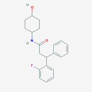 molecular formula C21H24FNO2 B3814643 3-(2-fluorophenyl)-N-(trans-4-hydroxycyclohexyl)-3-phenylpropanamide 