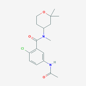 molecular formula C17H23ClN2O3 B3814662 5-(acetylamino)-2-chloro-N-(2,2-dimethyltetrahydro-2H-pyran-4-yl)-N-methylbenzamide 