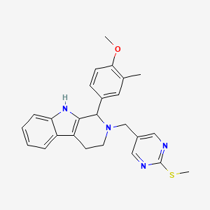 molecular formula C25H26N4OS B3814678 1-(4-methoxy-3-methylphenyl)-2-{[2-(methylthio)-5-pyrimidinyl]methyl}-2,3,4,9-tetrahydro-1H-beta-carboline 