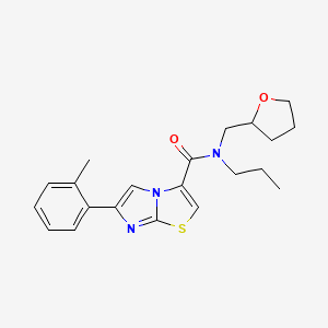 molecular formula C21H25N3O2S B3814683 6-(2-methylphenyl)-N-propyl-N-(tetrahydro-2-furanylmethyl)imidazo[2,1-b][1,3]thiazole-3-carboxamide 