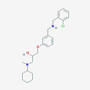 molecular formula C24H33ClN2O2 B3814692 1-(3-{[(2-chlorobenzyl)amino]methyl}phenoxy)-3-[cyclohexyl(methyl)amino]-2-propanol 