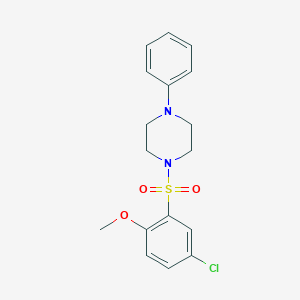 molecular formula C17H19ClN2O3S B381470 1-(5-Chloro-2-methoxyphenyl)sulfonyl-4-phenylpiperazine CAS No. 325810-83-1