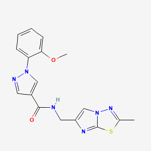 molecular formula C17H16N6O2S B3814714 1-(2-methoxyphenyl)-N-[(2-methylimidazo[2,1-b][1,3,4]thiadiazol-6-yl)methyl]-1H-pyrazole-4-carboxamide 