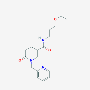 molecular formula C18H27N3O3 B3814717 N-(3-isopropoxypropyl)-6-oxo-1-(2-pyridinylmethyl)-3-piperidinecarboxamide 