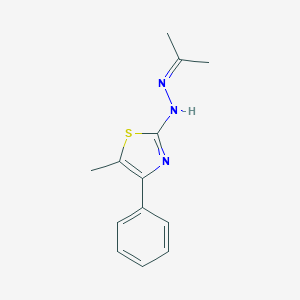 molecular formula C13H15N3S B381472 Acetone (5-methyl-4-phenyl-1,3-thiazol-2-yl)hydrazone 