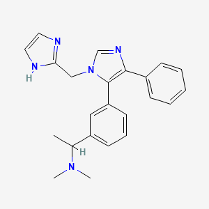 molecular formula C23H25N5 B3814737 (1-{3-[1-(1H-imidazol-2-ylmethyl)-4-phenyl-1H-imidazol-5-yl]phenyl}ethyl)dimethylamine 