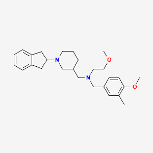 molecular formula C27H38N2O2 B3814743 N-{[1-(2,3-dihydro-1H-inden-2-yl)-3-piperidinyl]methyl}-2-methoxy-N-(4-methoxy-3-methylbenzyl)ethanamine 