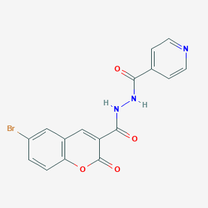 molecular formula C16H10BrN3O4 B381476 6-bromo-N'-isonicotinoyl-2-oxo-2H-chromene-3-carbohydrazide 
