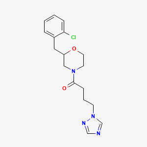 molecular formula C17H21ClN4O2 B3814765 2-(2-chlorobenzyl)-4-[4-(1H-1,2,4-triazol-1-yl)butanoyl]morpholine 