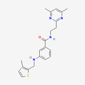 molecular formula C21H24N4OS B3814772 N-[2-(4,6-dimethylpyrimidin-2-yl)ethyl]-3-{[(3-methyl-2-thienyl)methyl]amino}benzamide 