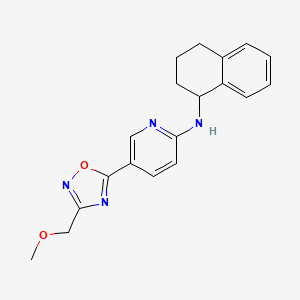 molecular formula C19H20N4O2 B3814783 5-[3-(methoxymethyl)-1,2,4-oxadiazol-5-yl]-N-(1,2,3,4-tetrahydro-1-naphthalenyl)-2-pyridinamine 